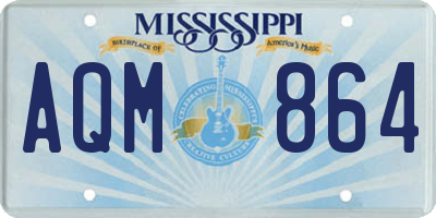 MS license plate AQM864