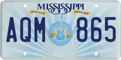 MS license plate AQM865