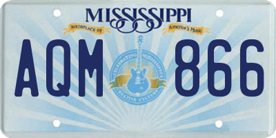MS license plate AQM866