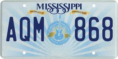 MS license plate AQM868