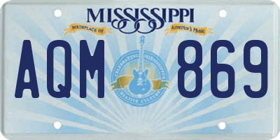 MS license plate AQM869