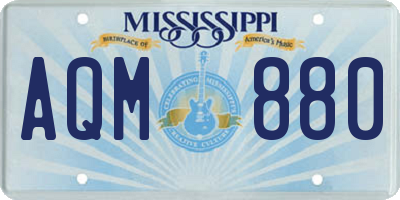 MS license plate AQM880