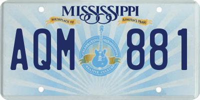 MS license plate AQM881