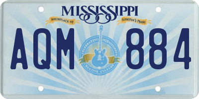 MS license plate AQM884