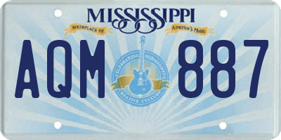 MS license plate AQM887