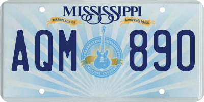 MS license plate AQM890