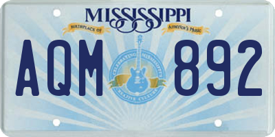 MS license plate AQM892