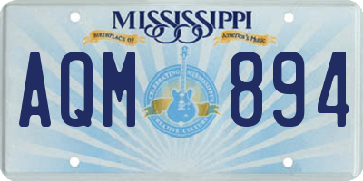 MS license plate AQM894