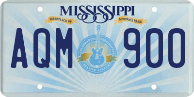 MS license plate AQM900