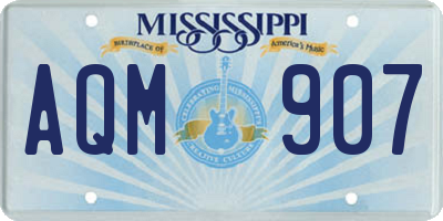 MS license plate AQM907