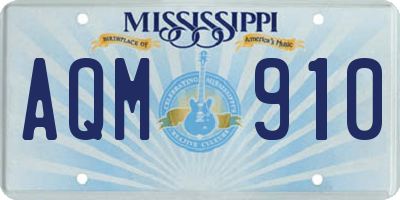 MS license plate AQM910
