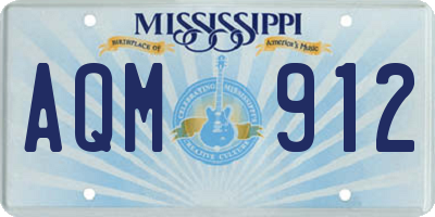 MS license plate AQM912