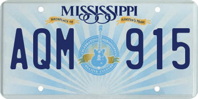 MS license plate AQM915