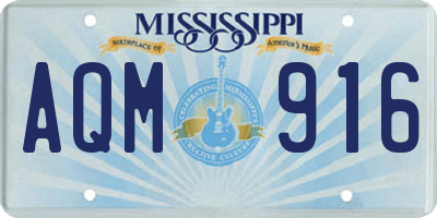 MS license plate AQM916