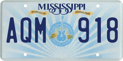 MS license plate AQM918