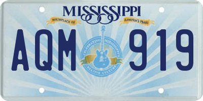 MS license plate AQM919