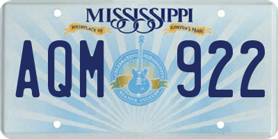 MS license plate AQM922