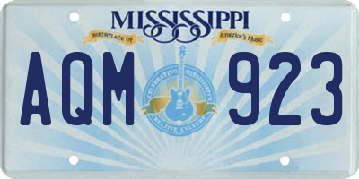 MS license plate AQM923