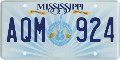 MS license plate AQM924