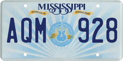 MS license plate AQM928