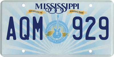MS license plate AQM929