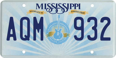 MS license plate AQM932