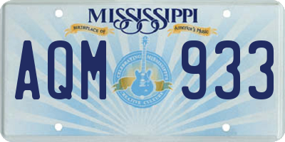MS license plate AQM933
