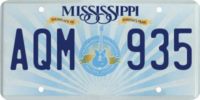 MS license plate AQM935