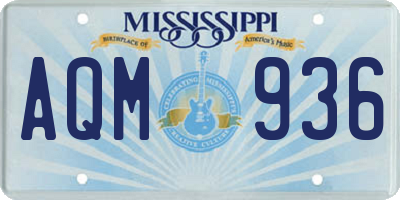 MS license plate AQM936
