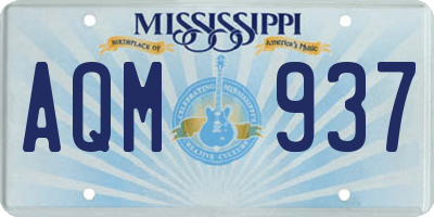 MS license plate AQM937