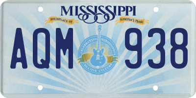 MS license plate AQM938