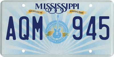 MS license plate AQM945