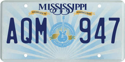MS license plate AQM947