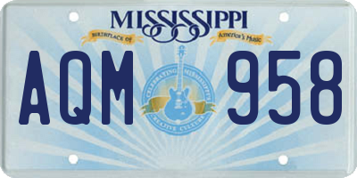 MS license plate AQM958