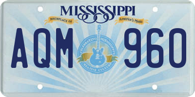 MS license plate AQM960