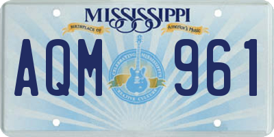 MS license plate AQM961