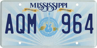 MS license plate AQM964