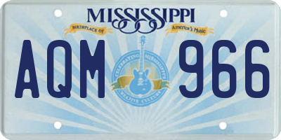 MS license plate AQM966