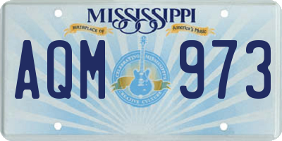 MS license plate AQM973