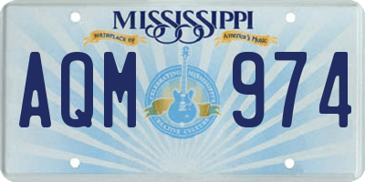 MS license plate AQM974