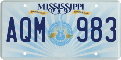 MS license plate AQM983