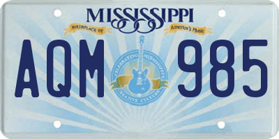 MS license plate AQM985