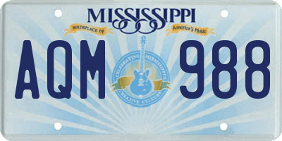 MS license plate AQM988
