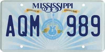 MS license plate AQM989