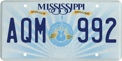 MS license plate AQM992