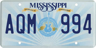 MS license plate AQM994