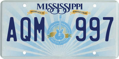 MS license plate AQM997