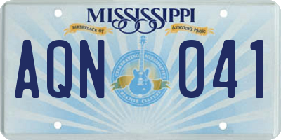 MS license plate AQN041