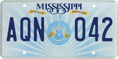 MS license plate AQN042