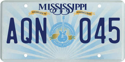 MS license plate AQN045